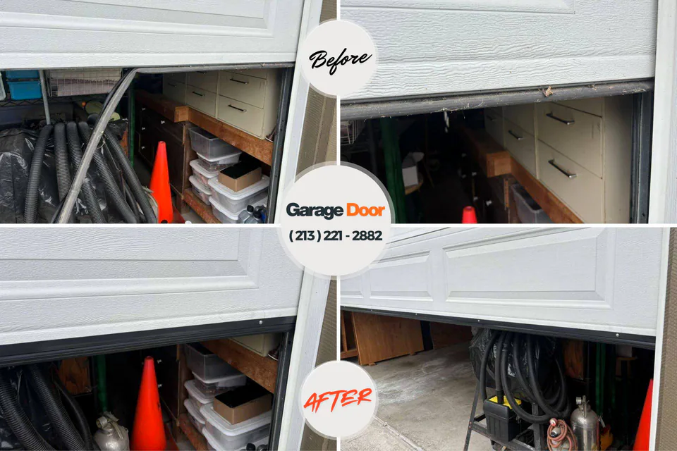 Before and after: garage door repair Shelton, NE